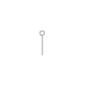 Eye pin, silver-plated brass, 1/2 inch, 21 gauge. Sold per pkg of 500.