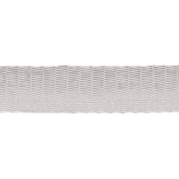Mesh ribbon, enameled brass, silver, 12mm tubular, fits up to 18mm bead. Sold per 1-meter pkg. image number 0