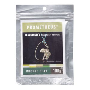 Prometheus® greenish yellow bronze clay, pkg/100g, rapid and low fire formula.