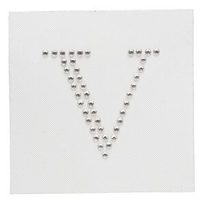 Iron-on transfer 1pk crystal clear, Preciosa Czech crystal 36x33.5mm "V"