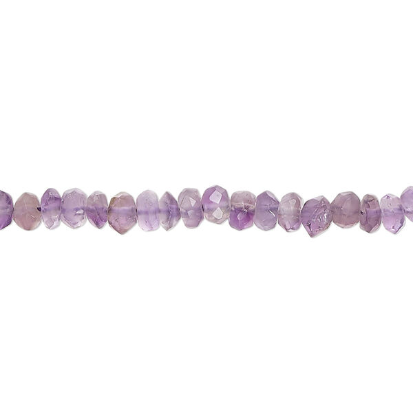 Amethyst 1pkg1, hand-cut faceted rondelle bead natural 14 inch 4x2mm-6x4mm image number 0