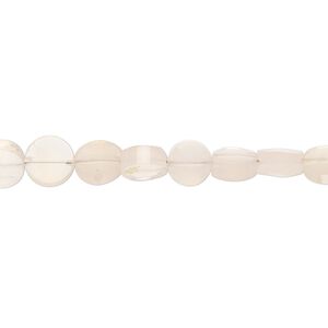 Chalcedony 1pkg1, hand-cut faceted flat round bead 8 inch 6-7mm