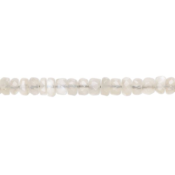 Grey moonstone 1pkg1, hand-cut faceted rondelle bead natural 15 inch 4x2mm-5x4mm image number 0