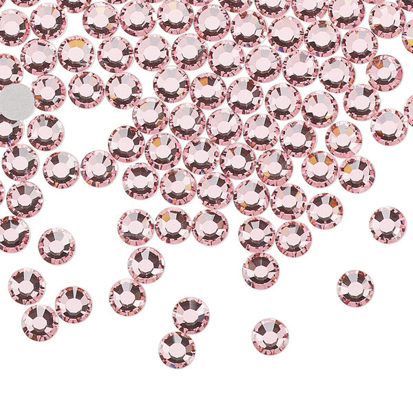 Flat back, Dance With Me™ crystal rhinestone, light rose, foil back, 3.8-4mm rose, SS16. Sold per pkg of 144 (1 gross). image number 0