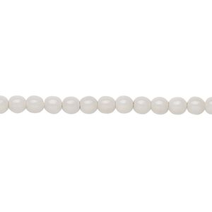 Bead, Czech dipped décor glass druk, opaque silver grey, 4mm round. Sold per 15-1/2" to 16" strand.
