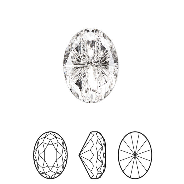 Fancy stone 1pk crystal foil back, Crystal Passions® 18x13mm magical oval 4160 image number 0