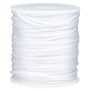 Cord, Satinweave™, nylon, white, 2mm tighter weave. Sold per 200-foot spool.