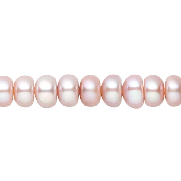Pearl, White Lotus™, cultured freshwater, mauve, 7.5-8mm button, B grade, Mohs hardness 2-1/2 to 4. Sold per 16-inch strand. image number 0