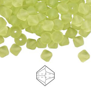 Bead 144pk limecicle matte, Preciosa Czech crystal 6mm bicone