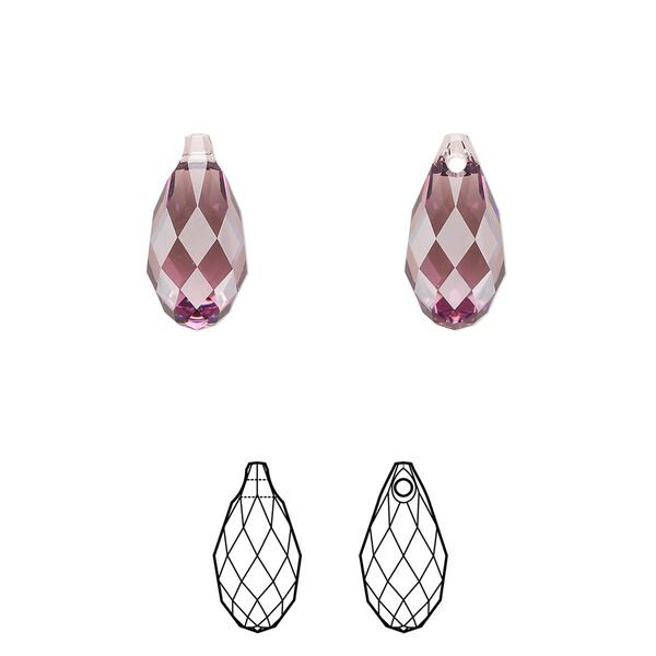 Briolette 2pk iris, Crystal Passions® 13x6.5mm pendant drop 6010 image number 0