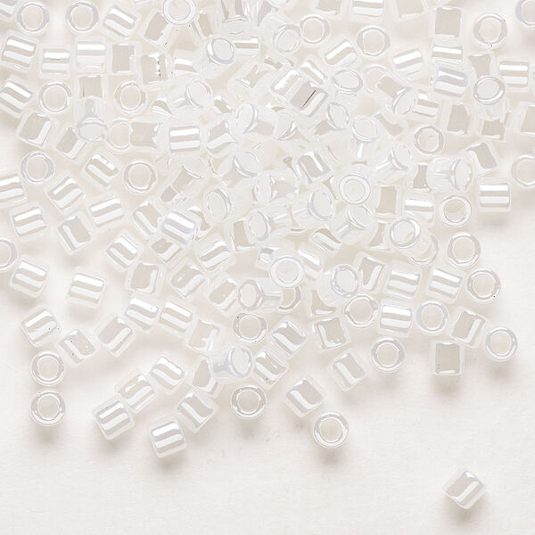 Seed bead, Delica®, glass, pkg/50g, #8 round, translucent luster opal (DBL-0231). image number 0