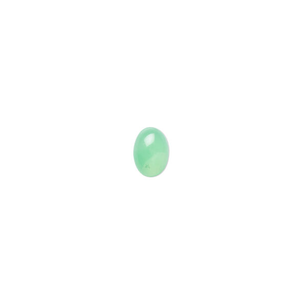 Cabochon, chrysoprase (natural), 7x5mm calibrated oval, B grade, Mohs hardness 6-1/2 to 7. Sold per pkg of 2. image number 0