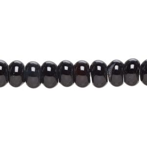 Black agate 1pkg1, rondelle bead 15.5-16 inch 7x4mm-8x5mm