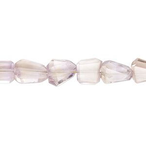 Ametrine 1pkg1, hand-cut faceted freeform bead , 6.5 inch 7x5mm-12x8mm