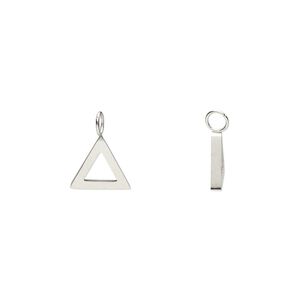 Drop, stainless steel, 8mm double-sided open triangle. Sold per pkg of 2.