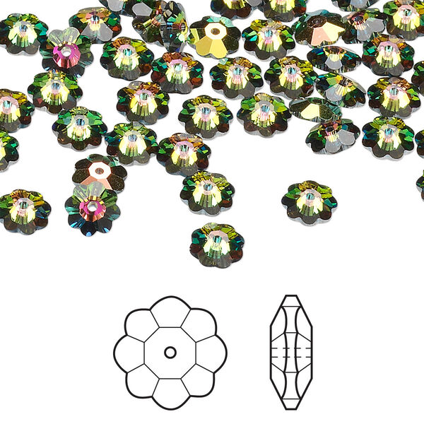 Margarita flower 144pk crystal vitrail medium, Crystal Passions® 6x2mm 3700 image number 0
