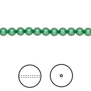 Pearl 500pk eden green, Swarovski® 4mm round 5810