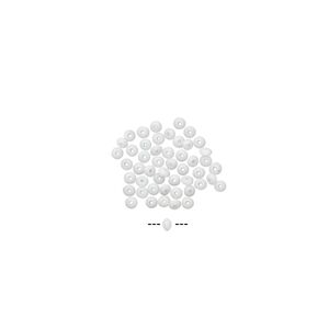 Mini Bead Huggers™, silicone, white, 1.5x0.5mm rondelle. Sold per pkg of 50.