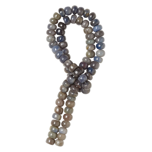 Blue sapphire / grey sapphire / brown sapphire 1pkg1, hand-cut rondelle / uneven round bead 14 inch 7x5mm / 6-7mm image number 0