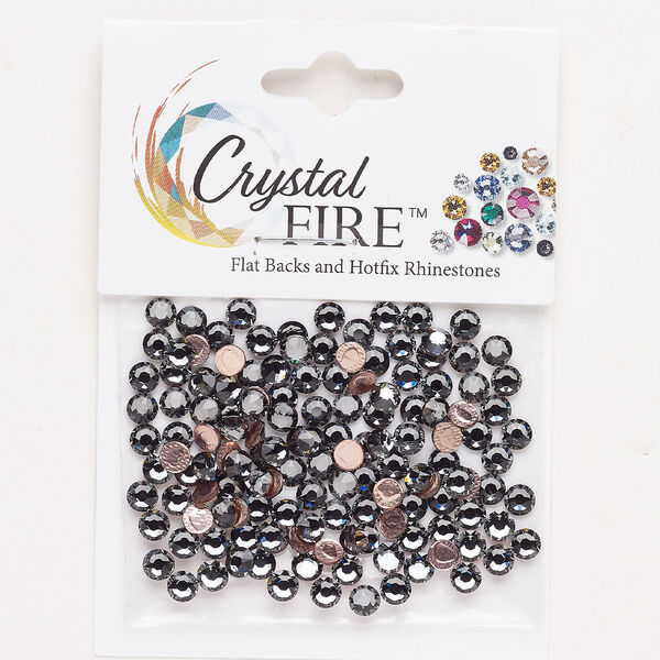 Flat back 144pk crystal silver night foil back, Crystal Fire® 3.80-4.00mm hotfix round SS16 image number 0