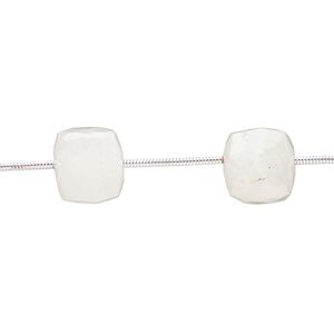 Rainbow moonstone 1pkg7, hand-cut faceted cube bead natural 9-10mm