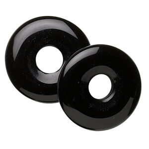 Black onyx 1pkg2, donut focal 20mm