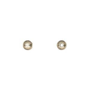 14Kt gold-filled 1pkg4, hammered round bead 5mm