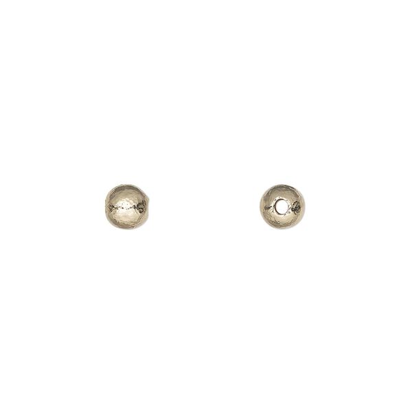 14kt gold-filled 1pkg4, hammered round bead 5mm image number 0