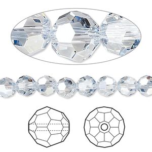 Bead 144pk crystal blue shade, Crystal Passions® 6mm round 5000