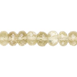 Lemon quartz 1pkg1, hand-cut micro-faceted rondelle bead 13 inch 8x5mm-9x7mm