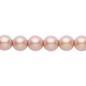 Bead, Czech pearl-coated glass druk, opaque iridescent pink, 8mm round. Sold per 15-1/2" to 16" strand.