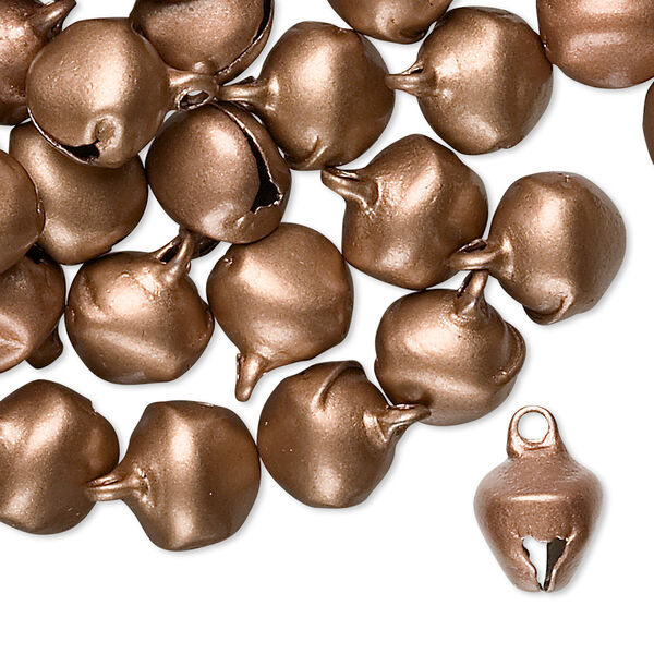 Bell, antique copper-plated steel, 10mm. Sold per pkg of 100. image number 0