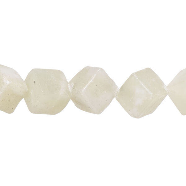 New "jade" serpentine 1pkg1, diagonally drilled cube bead natural, 15 inch 11-13mm image number 0