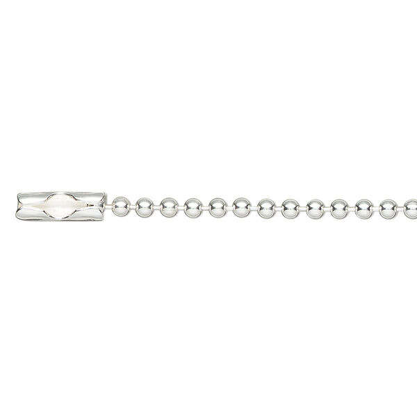 Chain 1pkg1 sterling silver, 2mm ball 24 inch / connector clasp image number 0