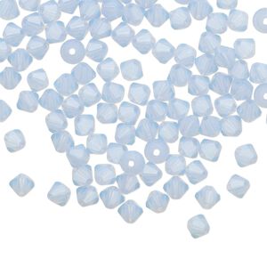 Bead 48pk light sapphire opal, Preciosa Czech crystal 4mm bicone