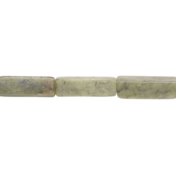 Bead, serpentine (natural), 14x4mm-16x6mm square tube, C- grade, Mohs hardness 2-1/2 to 6. Sold per 15" to 16" strand. image number 0