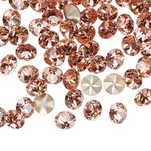 Chaton 144pk rose peach foil back, Crystal Passions® 6.14-6.32mm round xirius SS29 1088