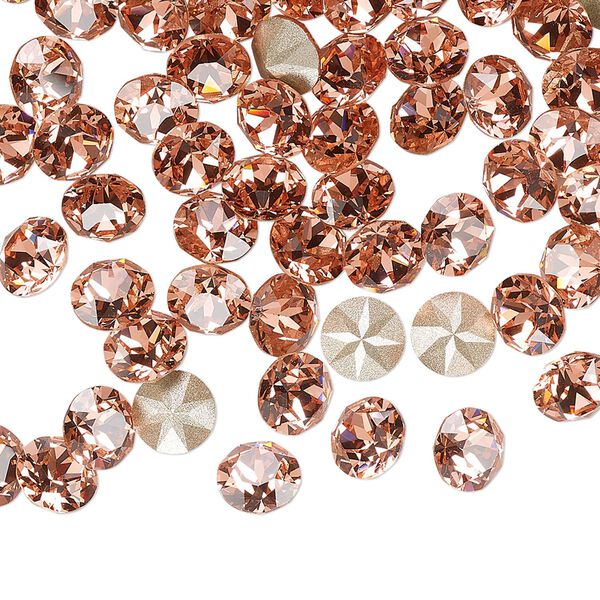 Chaton 144pk rose peach foil back, Crystal Passions® 6.14-6.32mm round xirius SS29 1088 image number 0