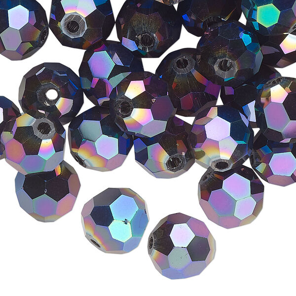 Bead 48pk crystal peacock shadow, Celestial Crystal® 10mm round image number 0