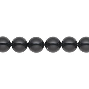 Pearl 250pk mystic black, Swarovski® 8mm gemcolors round 5810