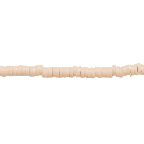Bead, polymer clay, opaque beige, 3x1mm heishi. Sold per pkg of (2) 15-1/2" to 16" strands. image number 0