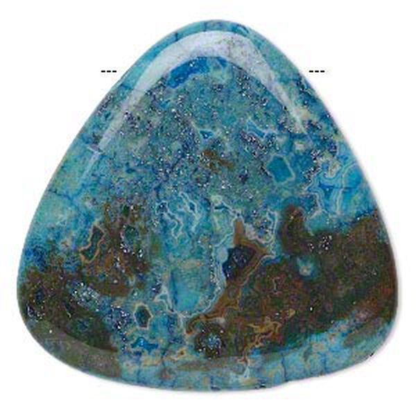 Crazy lace agate 1pkg2, top-drilled triangle focal B- grade, 40mm image number 0