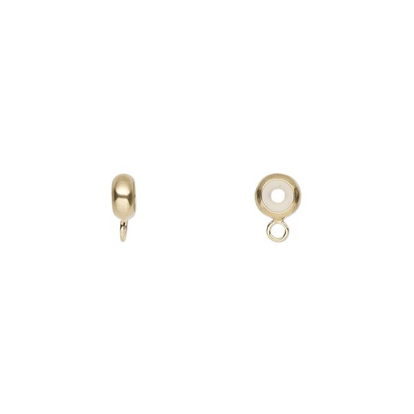 Bead keeper, 14Kt gold-filled and silicone, 5x2mm rondelle with closed loop. Sold individually. image number 0