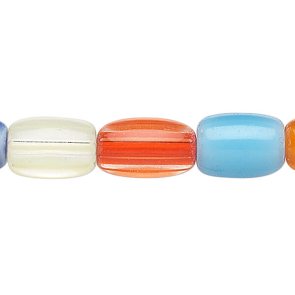 Bead, multi-glass, multicolored, 13x8mm-15x10mm barrel. Sold per 15" to 16" strand. image number 0
