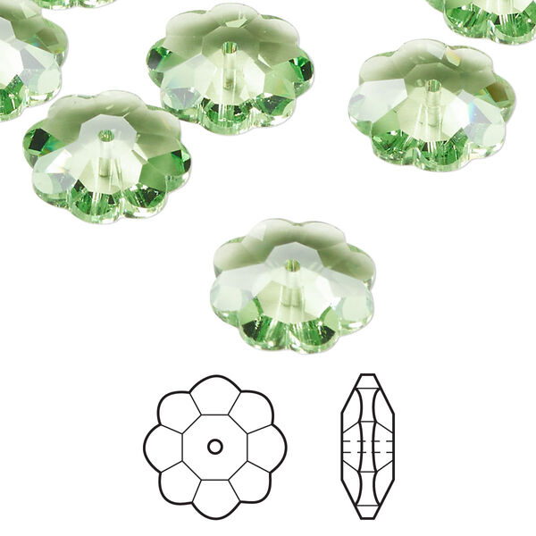 Margarita 144pk peridot, Swarovski® ReCreated™ 14mm flower bead 3700 image number 0