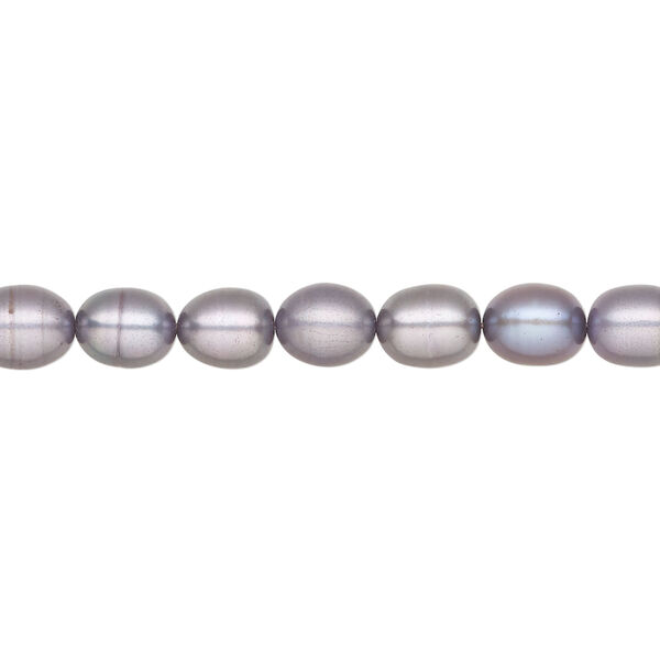 Freshwater pearl 1pkg1 rice, 15 inch silver peacock 5-6mm cultured image number 0