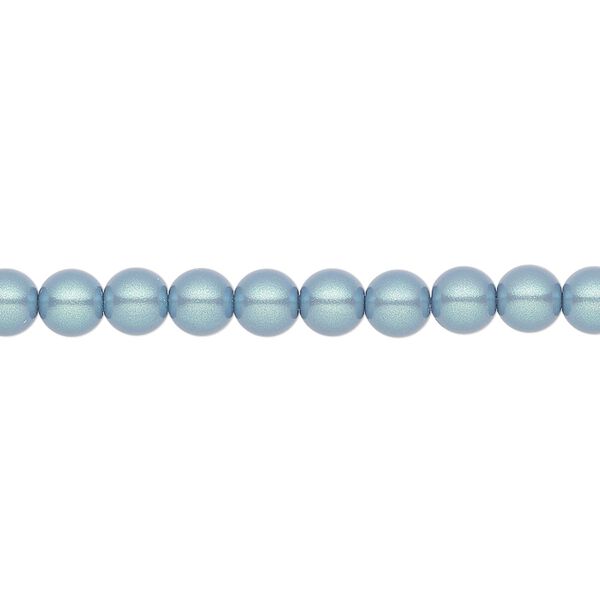 Pearl 50pk pearlescent blue, Preciosa Czech crystal 5mm round image number 0