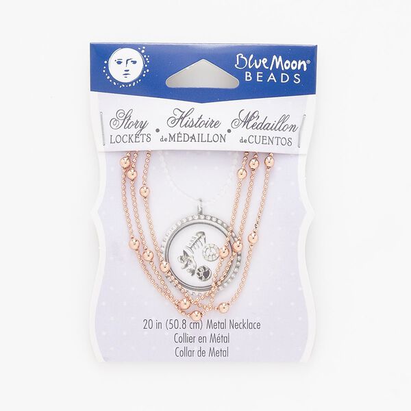 Necklace, rose gold-finished "pewter" (zinc-based alloy) and steel, 1.2mm and 3mm ball, 20 inches with 4-inch extender chain and lobster claw clasp. Sold individually. image number 0
