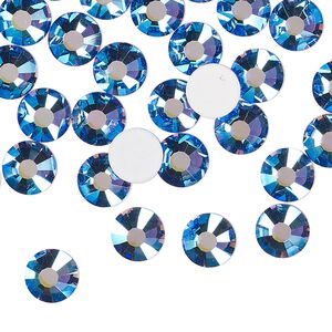 Flat back 12pk blue violet AB foil back, Preciosa MAXIMA Czech crystal rhinestone 7.069-7.272mm chaton rose round SS34