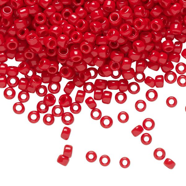 Seed bead, TOHO BEADS®, glass, pkg/7.5g, #8 round, opaque pepper red (TR-08-45). image number 0